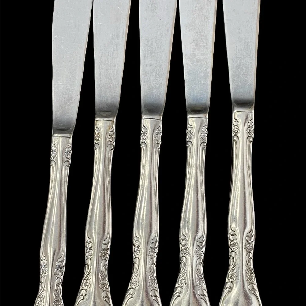 Vintage Imperial Stainless Flatware Set 36 Pc Fleurette Pattern Korea